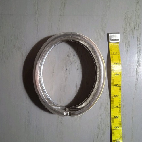 Women's silver handcuff bracelet like new with white pattern