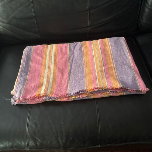 Cotton throw for 3-seater sofa used, colorful