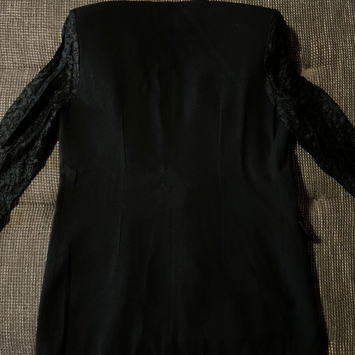 Black long blazer with lace sleeves and pockets, like new