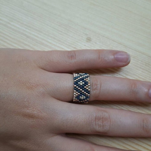 Ring with Premium Miyuki Glass Beads from Japan, New