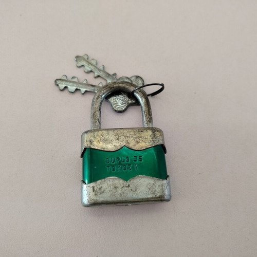 Duplo 35 Tokoz1 vintage padlock with keys, made in Czechoslovakia
