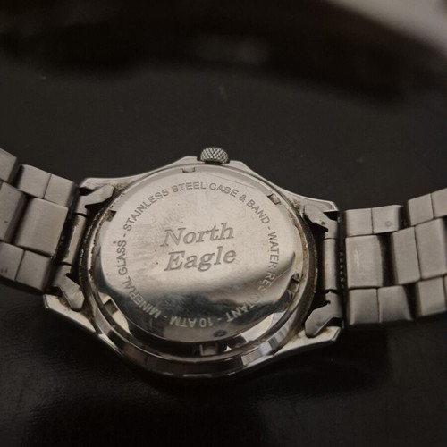 North Eagle Quartz men's watch stainless steel 10 ATM water resistant used
