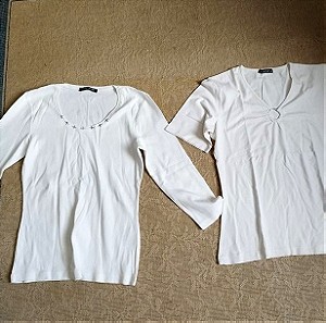 Σετ 2 Λευκά γυναικεία μπλουζάκια