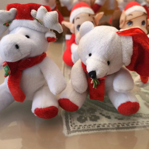 Set of plush Christmas bears like new, 20 pieces