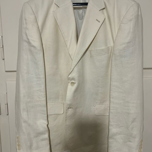 Berto Lucci Milano suit official 100% linen new, white