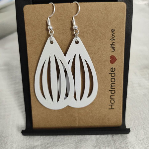 Drop earrings with straight lines 3D printing made to order