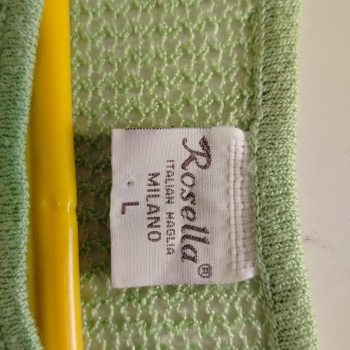 Short-sleeve mesh women's blouse green like new, size L