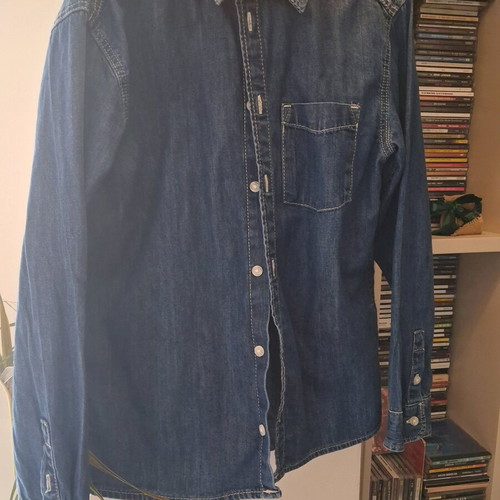 Παιδικό τζιν πουκάμισο H&M 134 cm σαν καινούργιο, μπλε