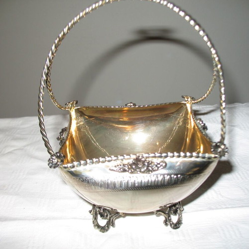 Silver-plated fondue pot like new, height 17 cm