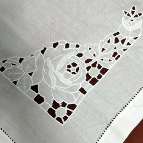Set of 2 cotton cutwork table linens new