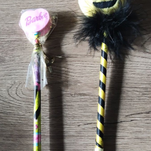 Barbie and emoticon smile pencils set