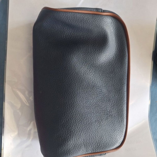Oriflame cosmetic bag in dark blue eco leather