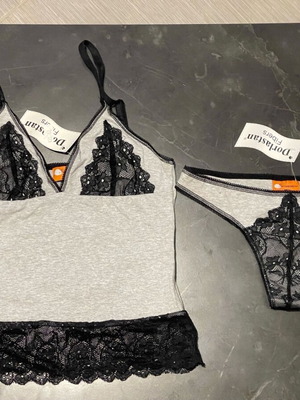 Tizzy lingerie set new, cotton, gray