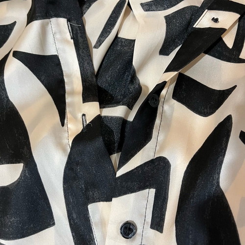H&M satin shirt new, long sleeve, black and beige