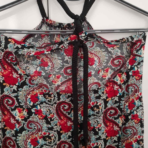 Emprime dress with neck tie and open back like new, size L