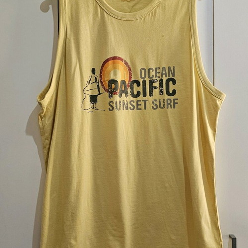 Ocean Pacific sleeveless shirt XL like new, yellow, 100% cotton