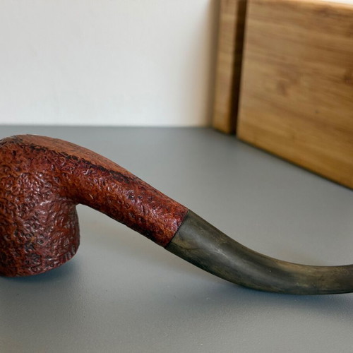 Duncan Sandblast A 47 Bent Billiard Briar Tobacco Pipe used, vintage