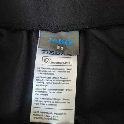 Jako sports shorts black size 164 cm like new for 13-14 years