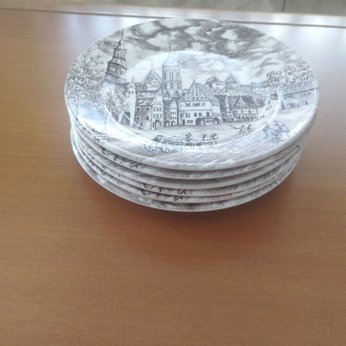 Rare Set of 6 Plates ARNIK "Old Town" (English Style)
