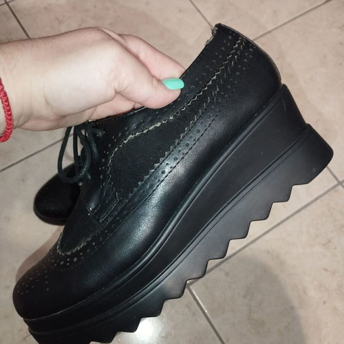 Dexim μαύρα παπούτσια Oxford νούμερο 39 με chunky σόλα