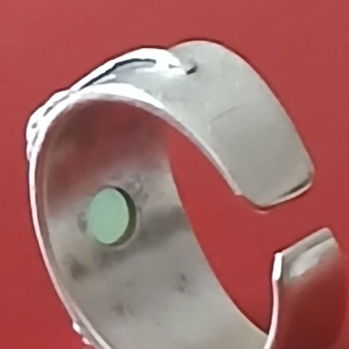 Silver 925 ring with jade stone, size 17mm like new