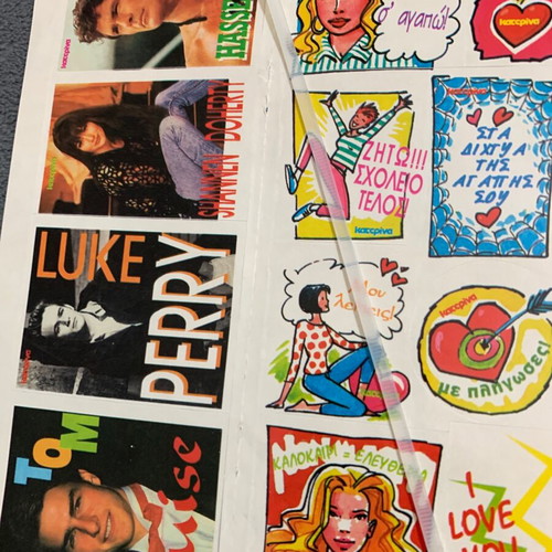 Katerina 90s stickers, 18 pieces on 2 cards