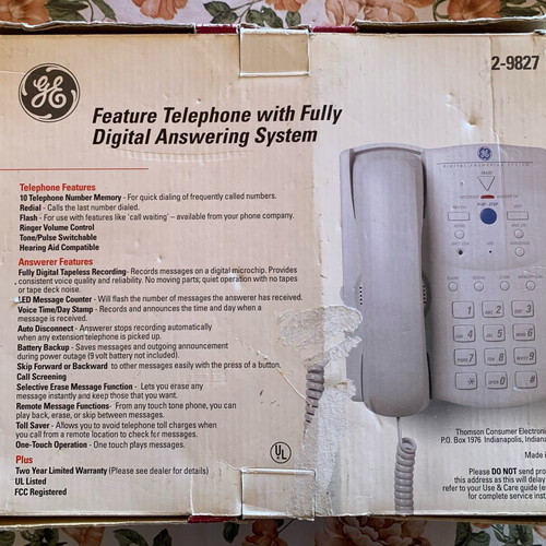 GE 2-9827 digital phone like new with automatic answering system