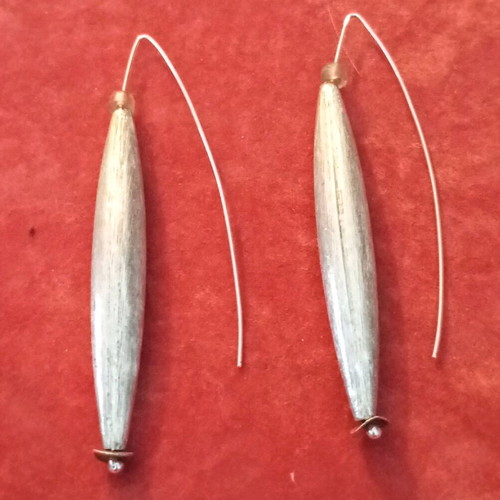 Silver 925 earrings used, hanging solid silver