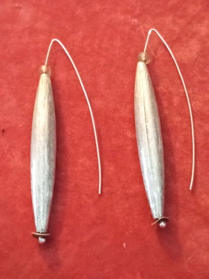 Silver 925 earrings used, hanging solid silver
