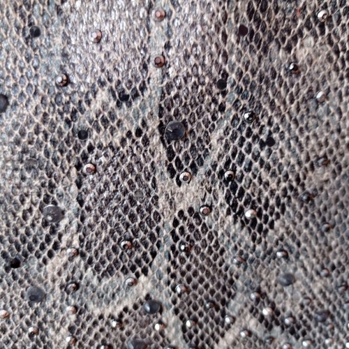 Women's crossbody bag like new, gray snakeskin print with rhinestones