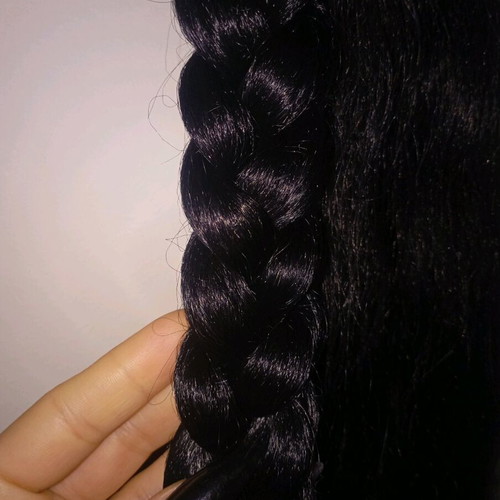 Ponytail hair extension very long new, black color, 80 cm length