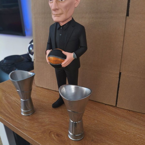 Giorgos Bartzokas 3D printed figure with Euroleague trophy gift
