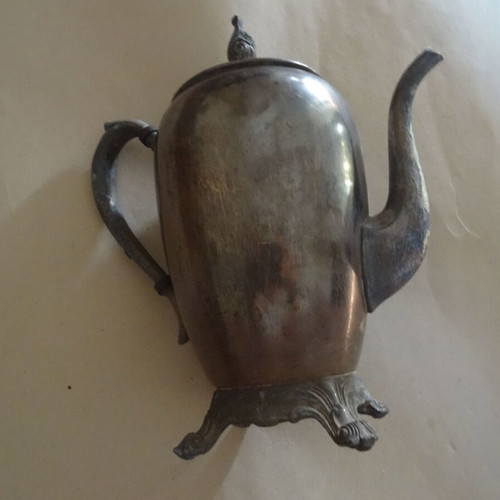 Silver-plated teapot used, 1.125 kg, 25 cm height