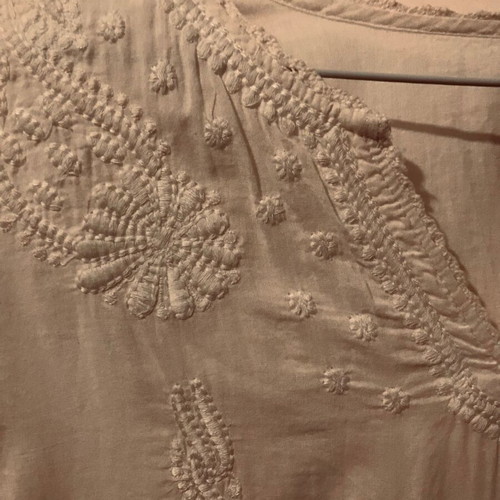Mango cotton tunic dress white size S new with romantic embroidery