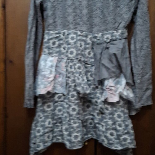 Cream mini dress tunic like new, gray, size M