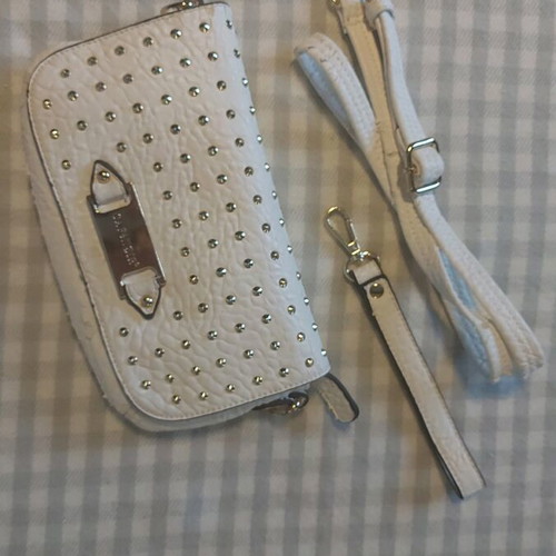 Café Noir crossbody bag used, white with long and short strap