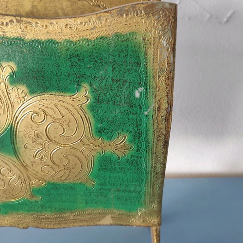 Old newspaper holder used green with gold