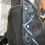 Large backpack used, black, comfortable with padding
