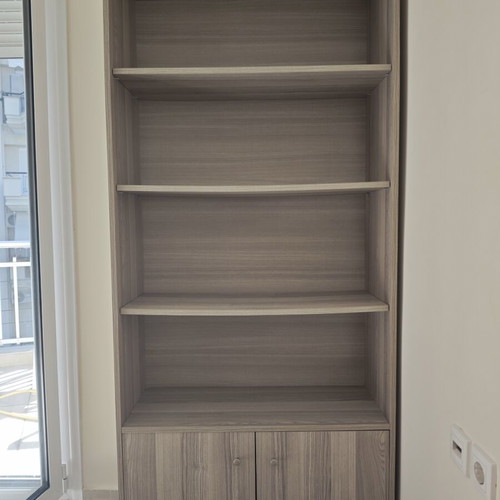 Sofa bed set with storage, double bed, bookshelf, table, chairs