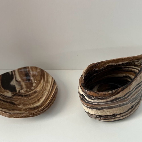 Ceramic sauce set like new in earthy colors