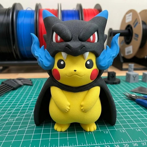 Pikachu Mega Charizard X Poncho collectible Pokémon figure