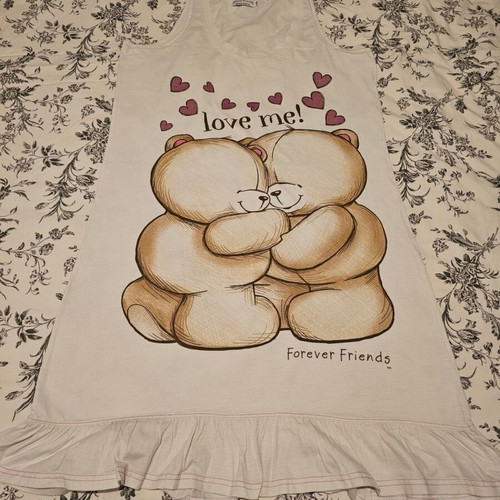 Forever Friends nightdress L/XL like new, white with pink hearts