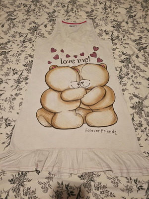 Forever Friends nightdress L/XL like new, white with pink hearts