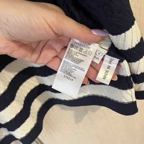 Leonard's women's cardigan like new, blue navy with white details, size M