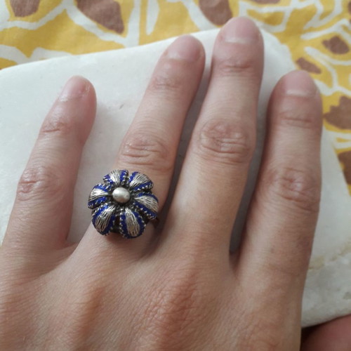 Silver ring vintage used with hallmark