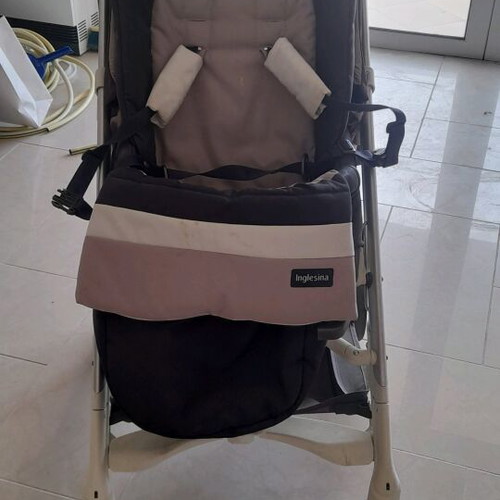 Inglesina Trilogy stroller used with footmuff beige-blue 2017