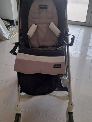 Inglesina Trilogy stroller used with footmuff beige-blue 2017