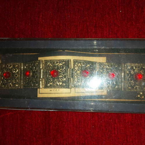 Antique jewelry 1935-1950 like new, 19x3.5 cm, semi-precious stones