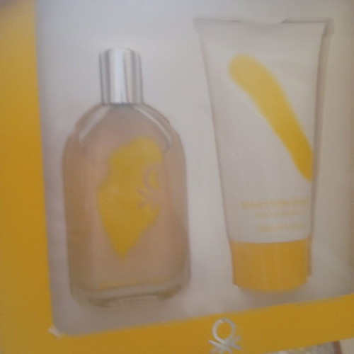 Benetton Giallo perfume set 100 ml and 150 ml shower gel new