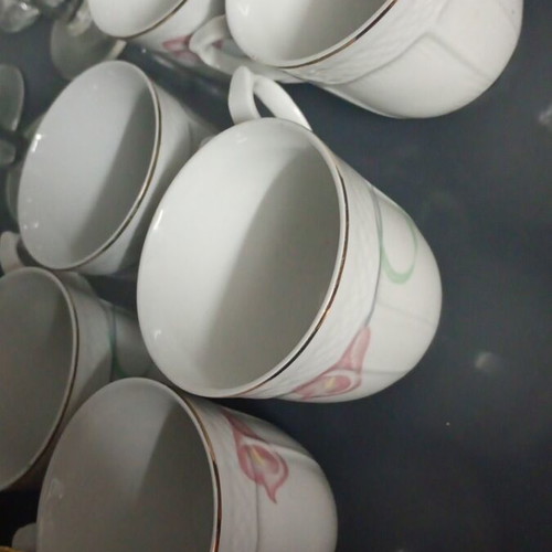 Set of coffee glasses and saucers like new